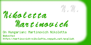 nikoletta martinovich business card